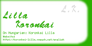 lilla koronkai business card